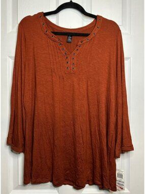 Style & Co Burnt Orange Blouse‎ Size 1X